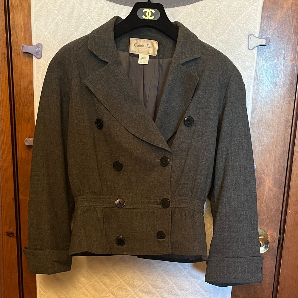 Christian Dior Vintage 1980s The Suit Gray Jacket
